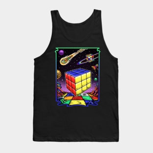 Psychedelic Space Cube - Rubik's Cube Inspired Design for people who know How to Solve a Rubik's Cube Tank Top